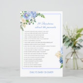 Bearbeitbare 20 Fragen zu Kinderdusche (Stehend Vorderseite)