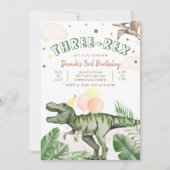 Bearbeitbare "AGE" Dinosaurier Trex Wilde Geburtst Einladung (Vorderseite)