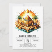 Bearbeitbare ägyptische Online-Pyramiden zum Gebur Einladung (Vorderseite)