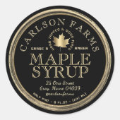 Bearbeitbare Ahornsirup Extravagant Border Black a Runder Aufkleber (Vorderseite)