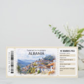 Bearbeitbare Albanien Flugzeug Ticket, Albanien Tr Einladung (Stehend Vorderseite)