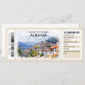 Bearbeitbare Albanien Flugzeug Ticket, Albanien Tr Einladung (Vorne/Hinten)