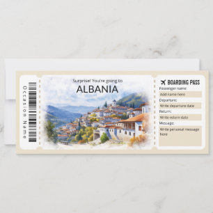 Bearbeitbare Albanien Flugzeug Ticket, Albanien Tr Einladung