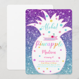 Bearbeitbare Ananas zum Geburtstag Einladung
