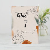 Bearbeitbare Babyshower-Tischnummern | Minimalisti Einladung (Stehend Vorderseite)