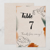 Bearbeitbare Babyshower-Tischnummern | Minimalisti Einladung (Vorne/Hinten)
