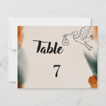 Bearbeitbare Babyshower-Tischnummern | Minimalisti