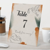 Bearbeitbare Babyshower-Tischnummern | Minimalisti Sockelschild (In Situ)