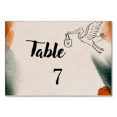 Bearbeitbare Babyshower-Tischnummern | Minimalisti Tischnummer (Vorderseite)