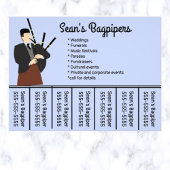 Bearbeitbare Bagpipers Telefonnummer Flyer