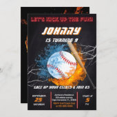 Bearbeitbare Baseball-Geburtstagseinladung Einladung (Vorne/Hinten)