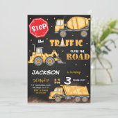 Bearbeitbare Bauweise Einladung zum Geburtstag (Stehend Vorderseite)