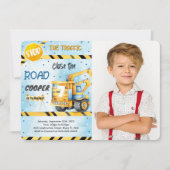 Bearbeitbare Bauweise Geburtstagsparty Foto Einladung (Vorderseite)