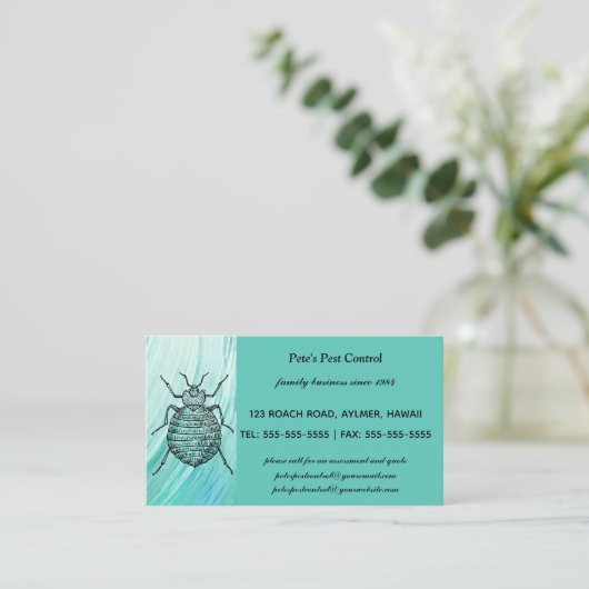 Bearbeitbare Bed Bug Pest-Kontrolle Visitenkarte (Stehend Vorderseite)