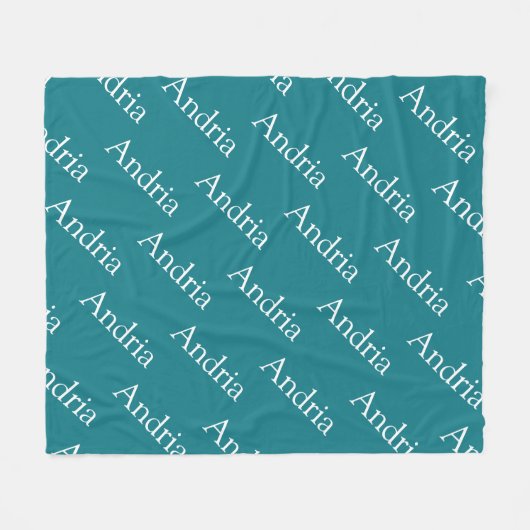 Bearbeitbare Bezeichnung mit gefliestem Monogramm Fleecedecke (Vorderseite (Horizontal))