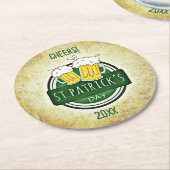Bearbeitbare Bierkrüge St. Patricks Tag Runder Pappuntersetzer (Angewinkelt)