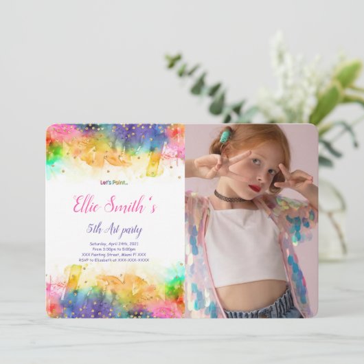 Bearbeitbare Bilder Geburtstagsfeier Einladung (Stehend Vorderseite)