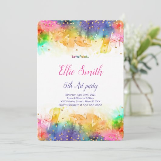 Bearbeitbare Bilder Geburtstagsfeier Einladung (Stehend Vorderseite)