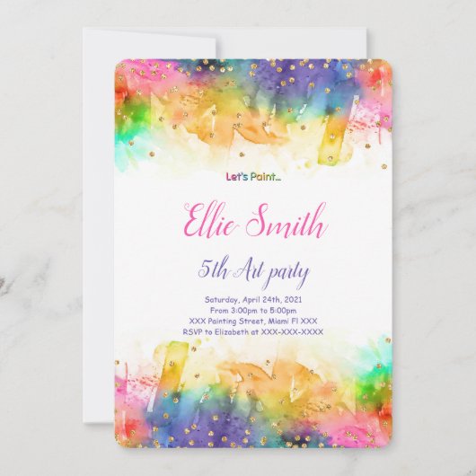 Bearbeitbare Bilder Geburtstagsfeier Einladung (Vorderseite)