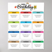 Bearbeitbare Birthday Tracker-Vorlage Poster (Vorne)