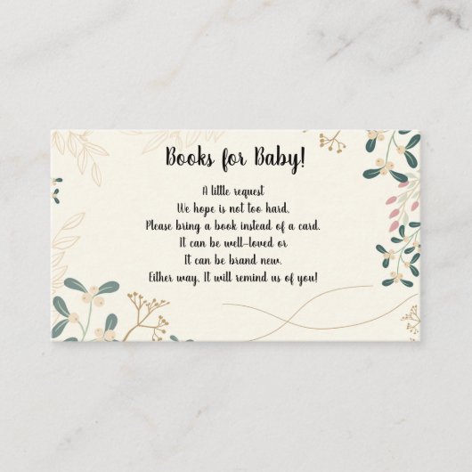 Bearbeitbare Blätter Babys Library Enclosure Card Begleitkarte (Vorderseite)