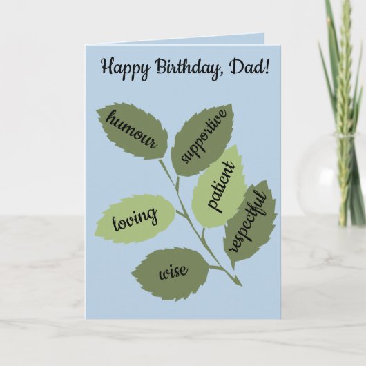 Bearbeitbare Blätter Happy Birthday Karte (Vorderseite)