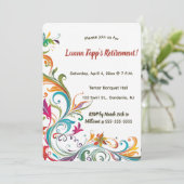 Bearbeitbare Blätter und Schwünge Einladung (Stehend Vorderseite)