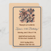 Bearbeitbare Blumen und Schwünge Einladung (Vorne/Hinten)