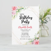 Bearbeitbare Blumenvorlage für Geburtstagsparteien Einladung (Stehend Vorderseite)