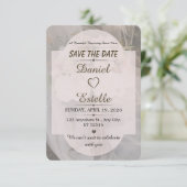 Bearbeitbare Boho neutrale Hochzeit-Save-the-Date- Save The Date (Stehend Vorderseite)