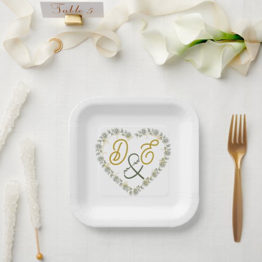 Bearbeitbare Boho neutrale Hochzeitspapierteller Pappteller (Hochzeit)