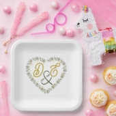 Bearbeitbare Boho neutrale Hochzeitspapierteller Pappteller (Party)