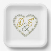 Bearbeitbare Boho neutrale Hochzeitspapierteller Pappteller (Vorderseite)