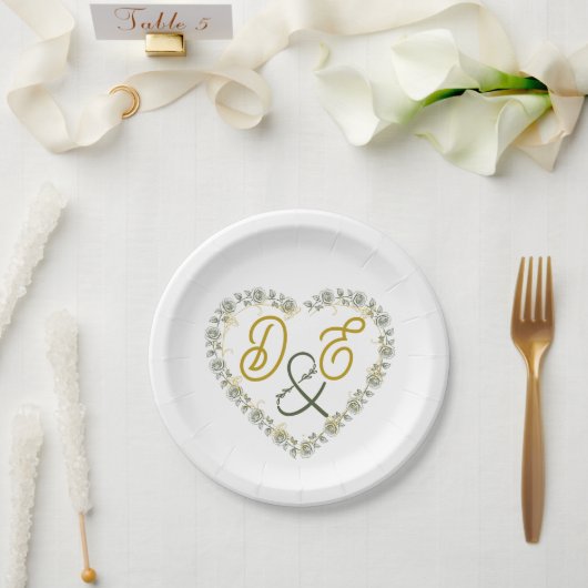 Bearbeitbare Boho neutrale Hochzeitspapierteller Pappteller (Hochzeit)