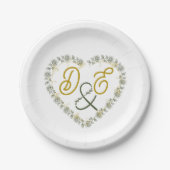 Bearbeitbare Boho neutrale Hochzeitspapierteller Pappteller (Vorderseite)