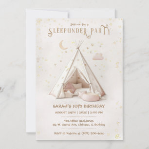 Bearbeitbare Boho Pyjamaparty Geburtstag Einladung