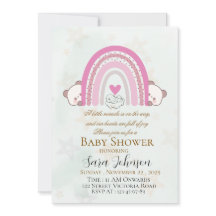 Bearbeitbare Boho-Regenbogen-Baby-Shower-Einladung