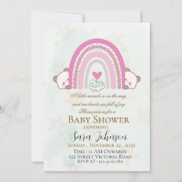 Bearbeitbare Boho-Regenbogen-Baby-Shower-Einladung Einladung