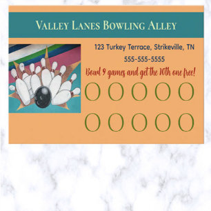 Bearbeitbare Bowling-Treuekarte Treuekarte