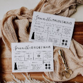 Bearbeitbare Bridesmaid-Informationskarte, Brautpa Einladung