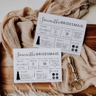 Bearbeitbare Bridesmaid-Informationskarte, Brautpa Einladung