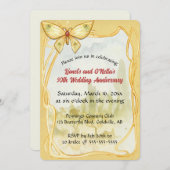 Bearbeitbare Butterflyl- und Goldrahmen Einladung (Vorne/Hinten)