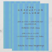 Bearbeitbare Cabana Stripe Abschluss-Einladung (Vorne/Hinten)