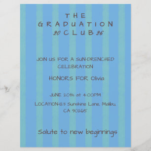 Bearbeitbare Cabana Stripe Abschluss-Einladung
