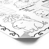 Bearbeitbare Capybara-Geburtstags-Malmatte Poster (Ecke)