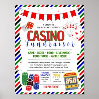 Bearbeitbare Casino-Fundraiser-Flugblatt Poster