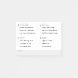Bearbeitbare Checkliste für Notare mit Raster Post-it Klebezettel