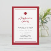 Bearbeitbare Color Mortarboard Script Graduation P Einladung (Stehend Vorderseite)