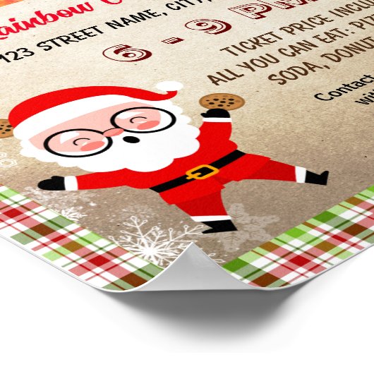 Bearbeitbare Cookies mit Santa Flyer Poster (Ecke)
