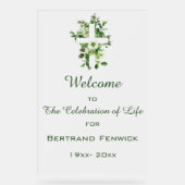 Bearbeitbare Cross- und Blume-Christliche Veransta Acrylschild (Vorderseite)